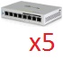 Ubiquiti UniFi Switch 8 port Non-PoE model, 5-pack (US-8-5)